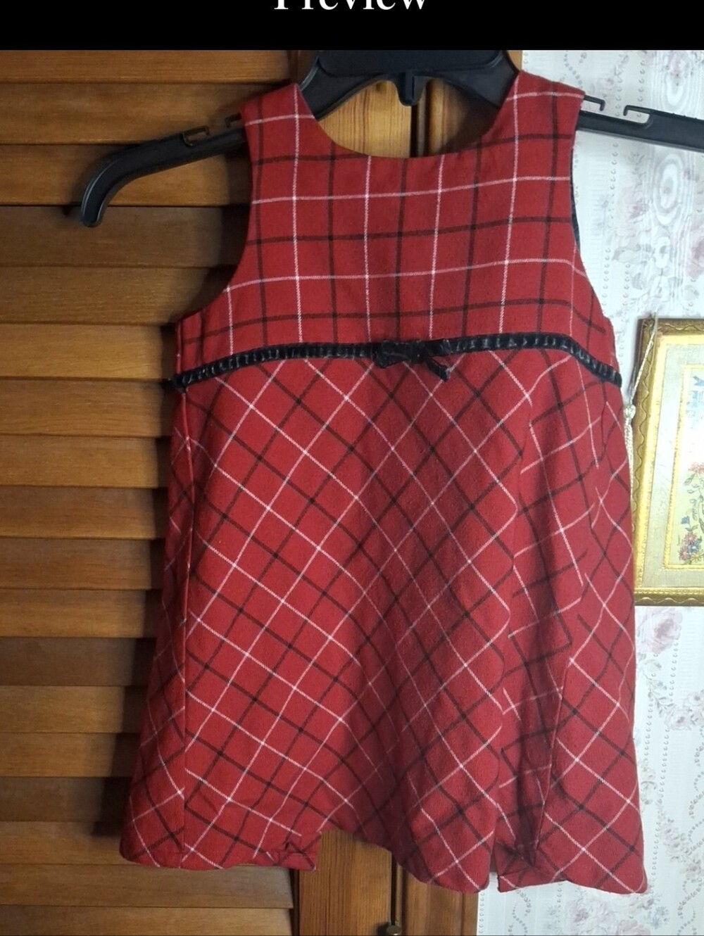Old Navy 3T Wool Free Plaid Pinefore Dress - Preloved